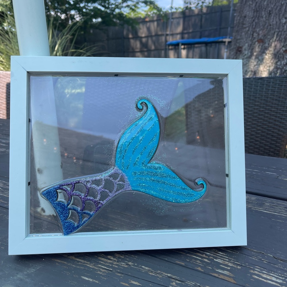 Hand craft resin mermaid tail wall hanging